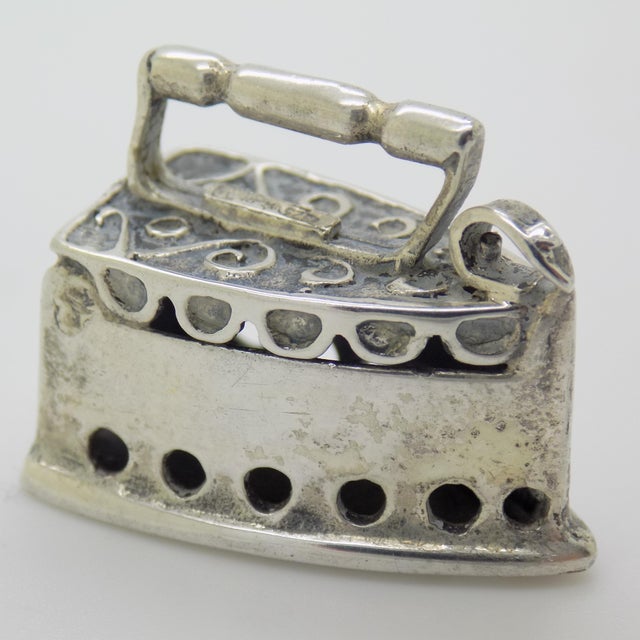 Italian Vintage Italian Handmade Genuine Sterling Silver 925 Old Fabric Iron Dollhouse Miniature For Sale - Image 3 of 10
