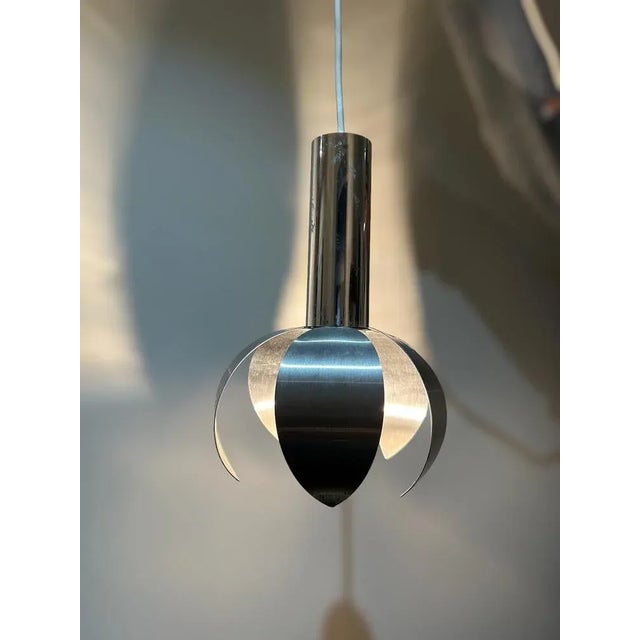 1970s Chrome and Brushed Steel Suspension, 1970s For Sale - Image 5 of 10