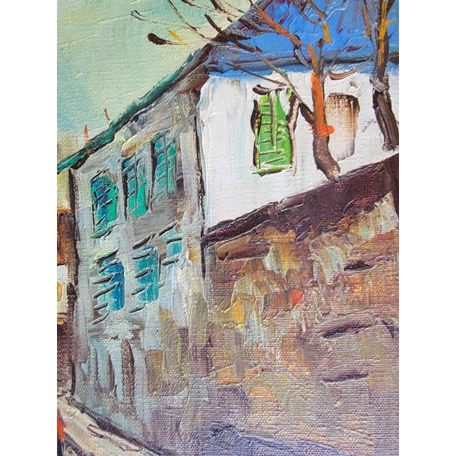European Street Scene Street Paintings - A Pair For Sale - Image 10 of 16