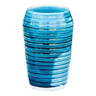 Ribbed Stoneware Vase For Sale