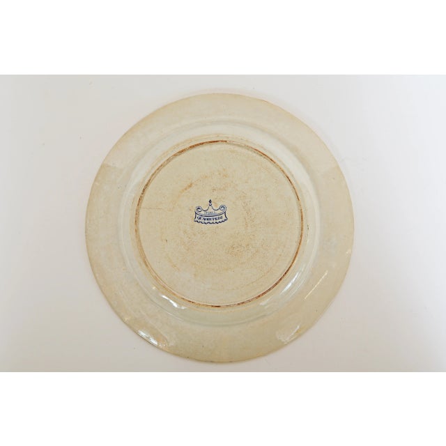 John Hall Deep Cobalt Blue Glaze Staffordshire Plate "Quadrupeds" For Sale In West Palm - Image 6 of 8