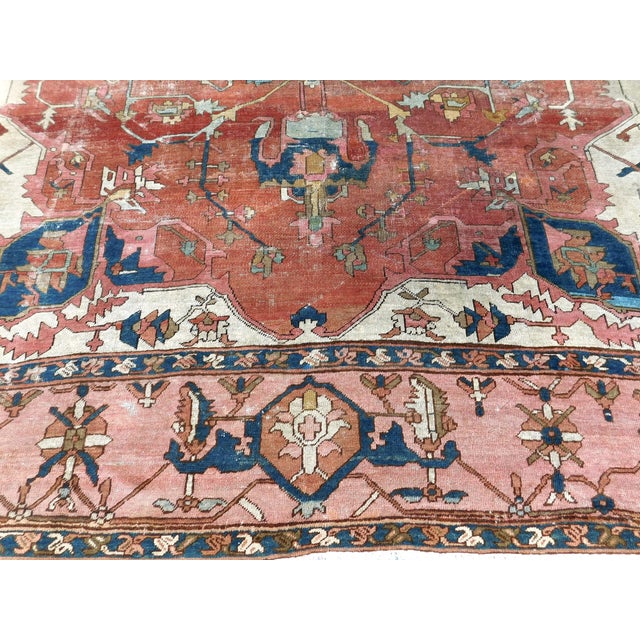 Antique Persian Serapi Rug. 13'6"x 9'6" For Sale - Image 10 of 18