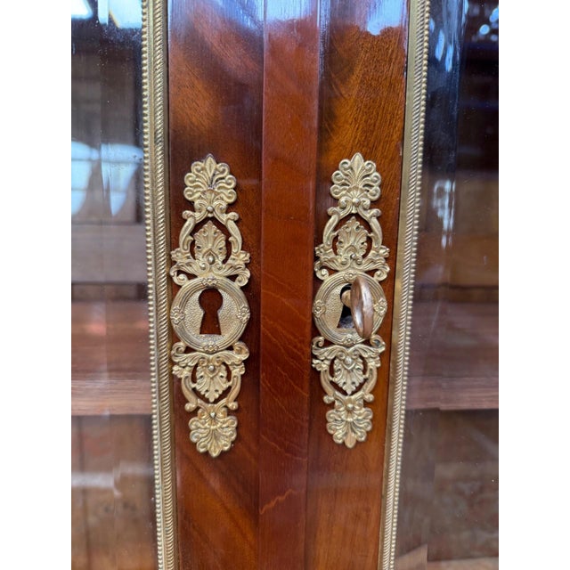Empire Two-Door Display Bookcase in Mahogany Veneer with Gilt Bronze Mounts For Sale - Image 4 of 10