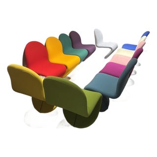 Late 20th Century Attributed Verner Panton System 1-2-3 Swivel Chairs; Set of 12 For Sale