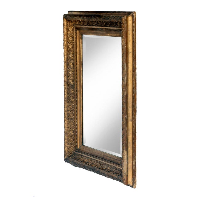 A Beautiful 19th Century English Giltwood Beveled Mirror. An Exceptional Piece.
