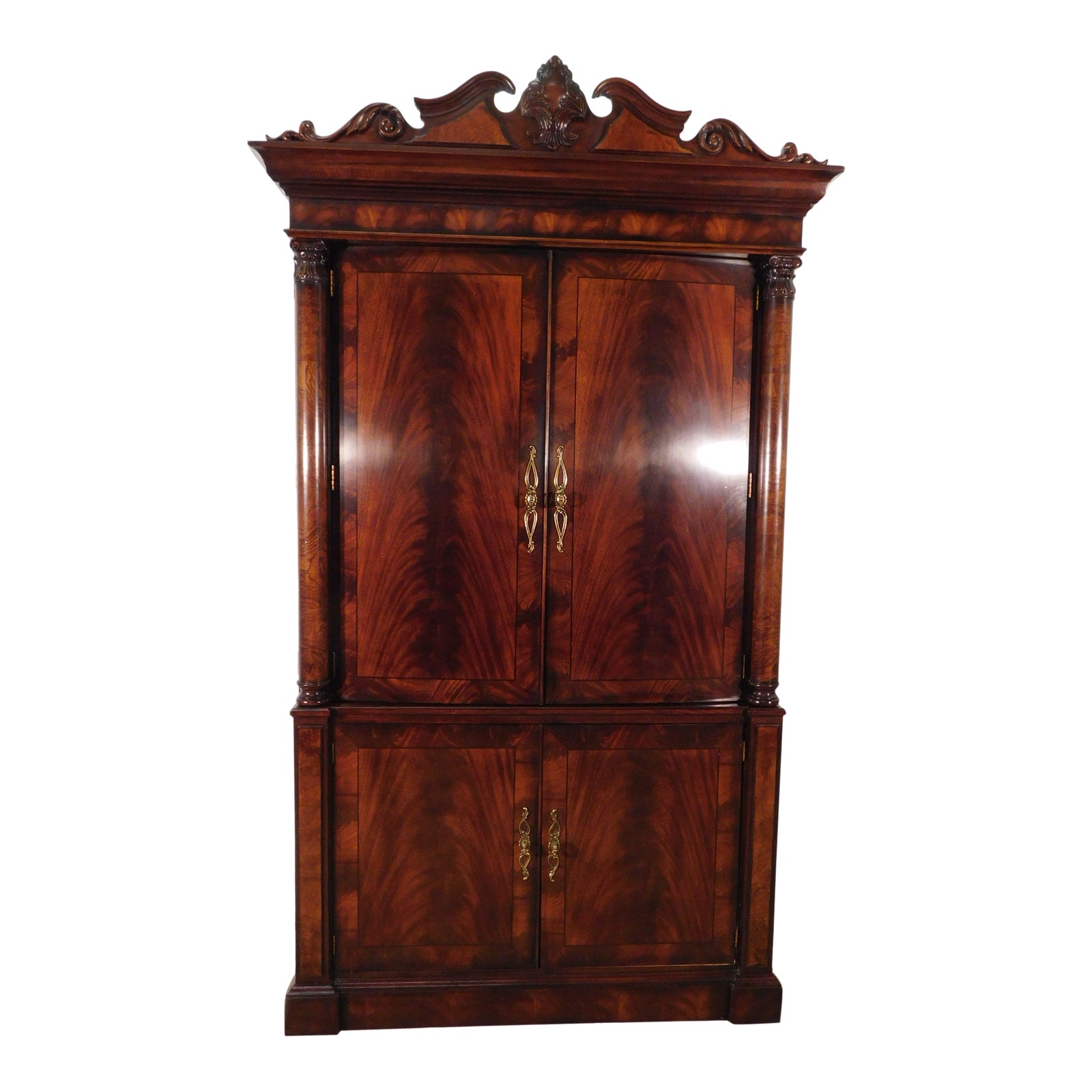 Henredon Historic Natchez Flame Mahogany Linen Press Armoire 99"t X