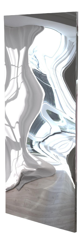 Distorting 300 Cm Vertical Mirror in Polished Stainless Steel by Julien Vidame