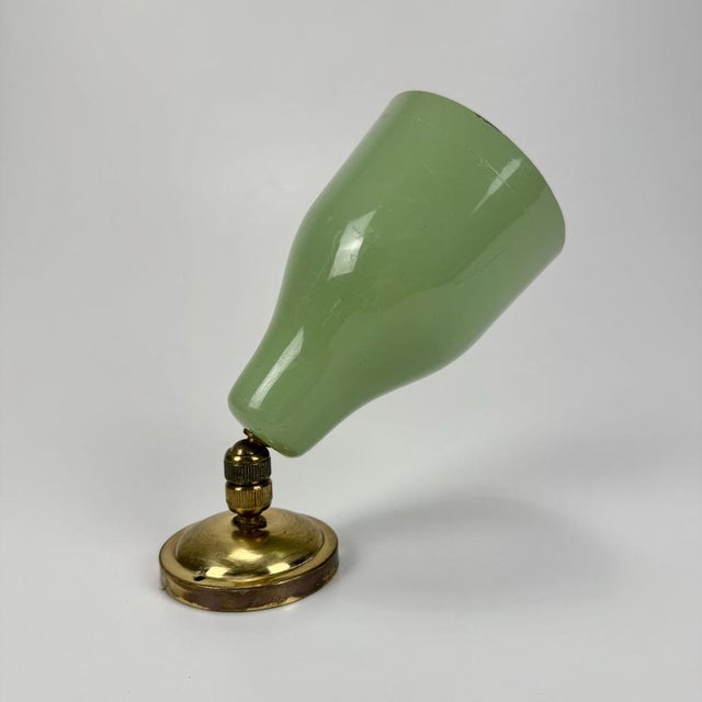 Small Mid-Century Modern Wall Lamp in Green from Stilnovo , Italy, 1950s For Sale - Image 6 of 8