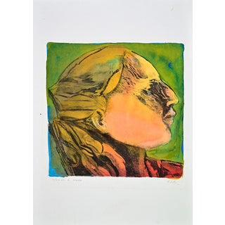 Guglielmo Castelli, Portrait, 1980s, Etching For Sale