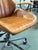 Animal Skin Acme Hamilton Cocoa Brown Leather Channel-Stitched Swivel Task Chair With Wood Armrests For Sale - Image 7 of 11