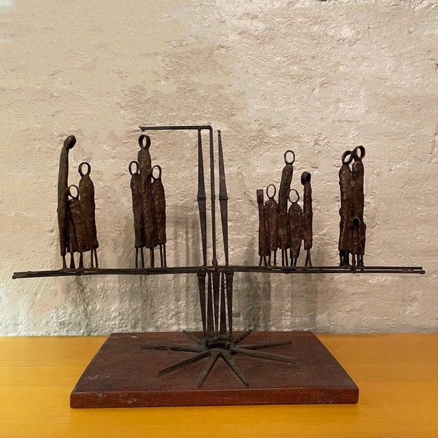 This captivating mid-century Brutalist sculpture by Miami based artist Virginia Stemple (1917–2003), serves as a poignant...