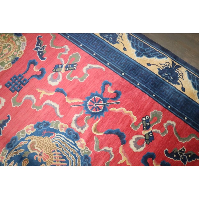 Pink Vintage Chinese Rug - 8'2" x 11'8" For Sale - Image 11 of 13