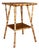 Antique Scorched Bamboo Two-Tier Side Table With Wood Shelves For Sale