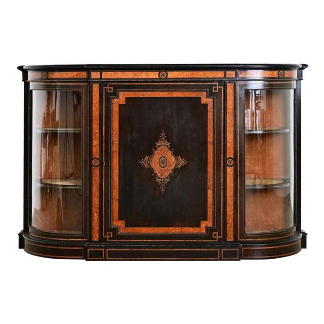 English 19th Century Ebonized Inlay Credenza For Sale - Image 10 of 18