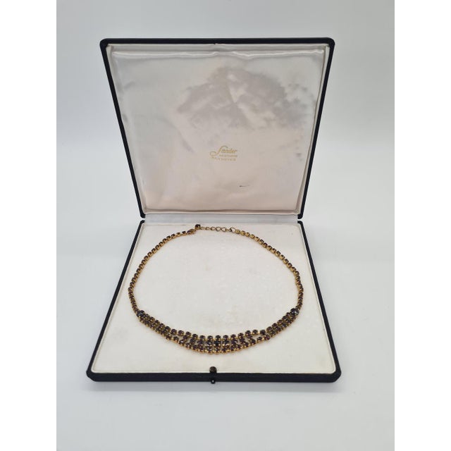 Necklace with Natural Garnets in Sander Jewelry Box, Hannover, Germany, 1960s For Sale - Image 4 of 10