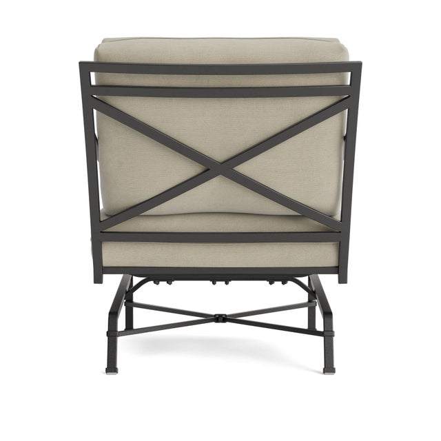 Brown Jordan Brown Jordan Venetian Motion Lounge Chair, Textured Pewter frame with Fusion Meadow fabric For Sale - Image 4 of 11
