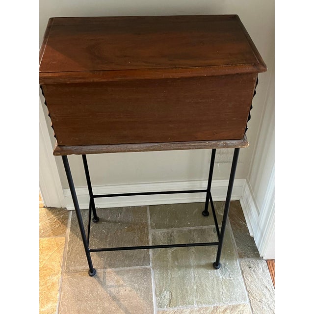 19th Century Primitive Decorative Chest on Iron Stand For Sale - Image 11 of 12