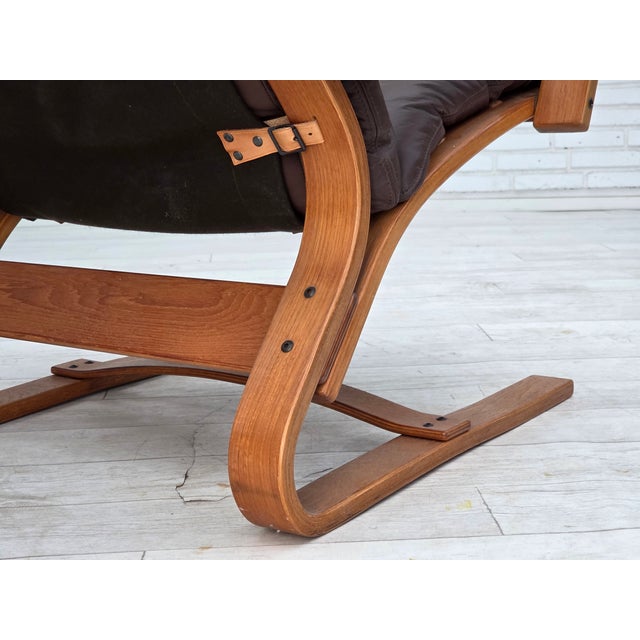 Danish Armchair in Leather, Canvas and Bentwood from Komfort, 1970s For Sale - Image 13 of 18