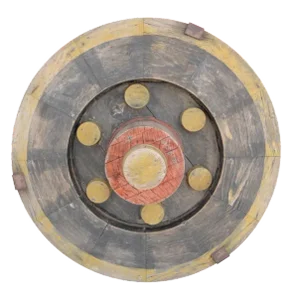 Vintage Industrial Gear Mold – Patinated Wood Sculpture From Portland Cement Factory