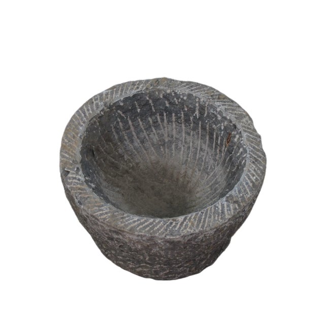 Chinese Hand Chiseled Stone Planter 3 For Sale - Image 3 of 4