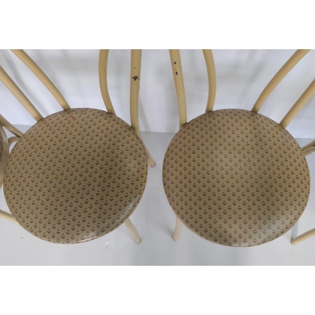 Mid 20th Century Set of Four Douglas Furniture Thonet Style Faux Bentwood Metal & Vinyl Upholstered Chairs For Sale In Washington DC - Image 6 of 12