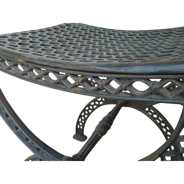 Pair 19th Century Antique European Cast Iron Garden / Patio Stools / Seats For Sale - Image 11 of 13