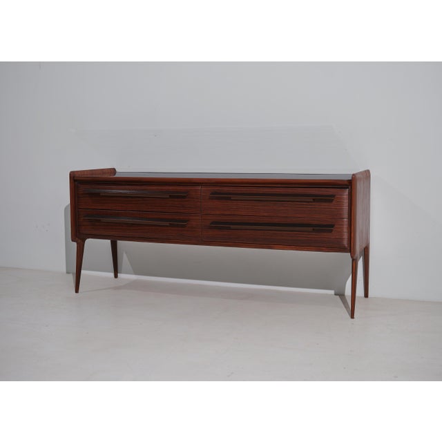 Mid-Century Modern Italian Chest of Drawer with Glass Top, 1950s For Sale - Image 4 of 9