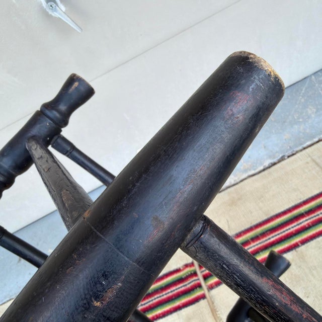 Antique Black-Painted New England Banister-Back Side Chair, Circa 1750s For Sale - Image 16 of 18