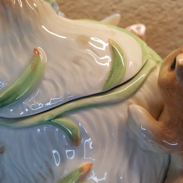 Fitz and Floyd Vintage Fitz & Floyd Easter Rabbits Bunny Cookie Jar For Sale - Image 4 of 9