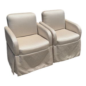 Pair of Art Deco Style Scalamandre Silk Upholstered Parsons Chairs