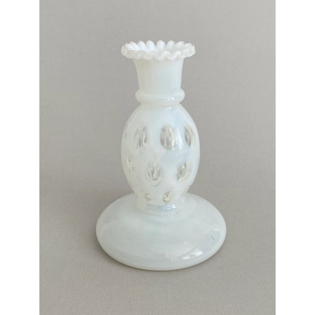 1950s French Opaline Candleholders - Pair For Sale - Image 5 of 6