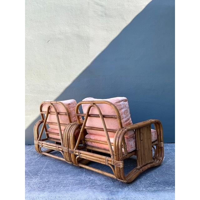 Bielecky Brothers Vintage Bielecky Brothers Rattan and Terry Cloth Lounge Chairs - A Pair For Sale - Image 4 of 12