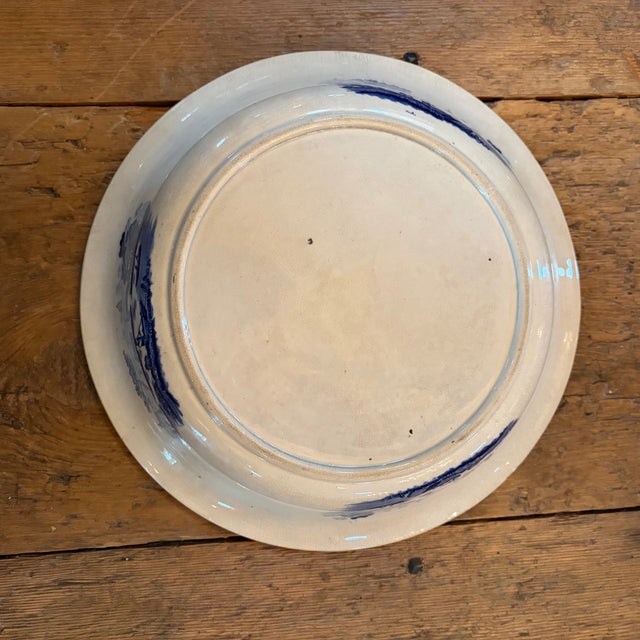 Blue 19th Century Blue & White English Transferware Large Bowl For Sale - Image 8 of 8
