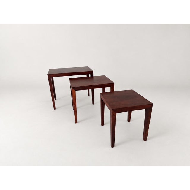 Nesting Tables in Rosewood by Severin Hansen for Haslev Møbelsnedkeri, Denmark, 1960s, Set of 3 For Sale - Image 14 of 14