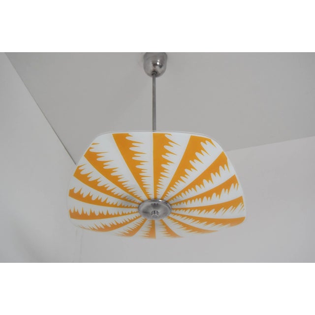 Made in czechoslovakia made of glass, metal 3x40w, e27 or e26 socket new cabling re-polished fully functional original...