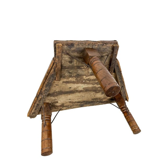 Antique Indian Ox Cart Coffee Table with Hand Forged Iron, 1950s For Sale - Image 11 of 12