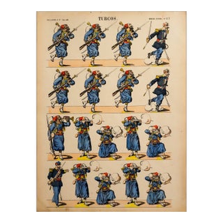 1880s - 1890s French Military Print - Imagerie d'Épinal #117 - Turcos For Sale