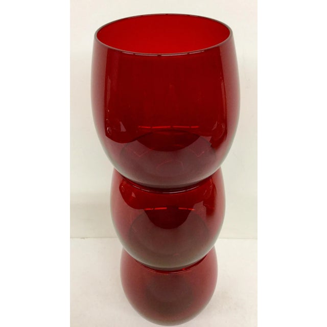 Vintage Rolly Polly Crystal Glasses - Set of 3 For Sale In Portland, ME - Image 6 of 9