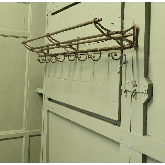 French Art Deco Brass Hat and Coat Rack, 1920s For Sale - Image 3 of 8