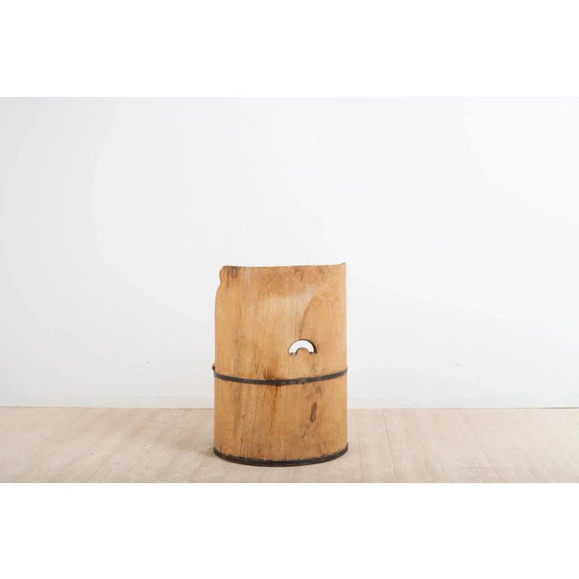 Late 19th Century Swedish Kubbstol in Pine For Sale - Image 6 of 8