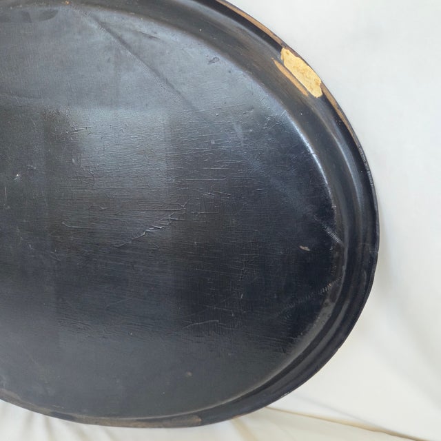 19th Century English Victorian Papier Mache Tray W/ Mother of Pearl Inlay For Sale - Image 10 of 10