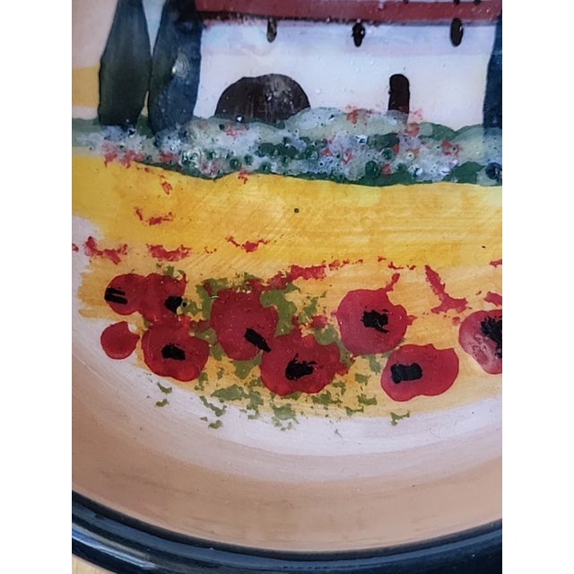 Early 20th Century Early 20th Century Italian Handpainted Girasole Ceramic Serving Bowl For Sale - Image 5 of 6