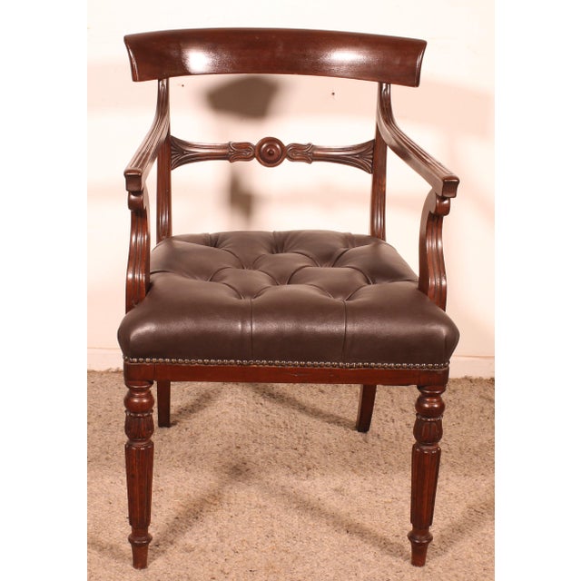 Antique Regency Office Chair in Mahogany, 1810 For Sale - Image 9 of 13