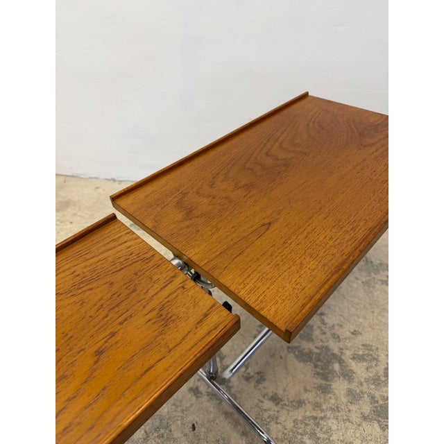 Danecastle Danish Modern Teak and Chrome Adjustable Reading Tray Table, 1970s For Sale - Image 16 of 16