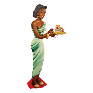 Large Advertising Display of Indian Woman from Bekunis Tea, 1930s-1940s For Sale