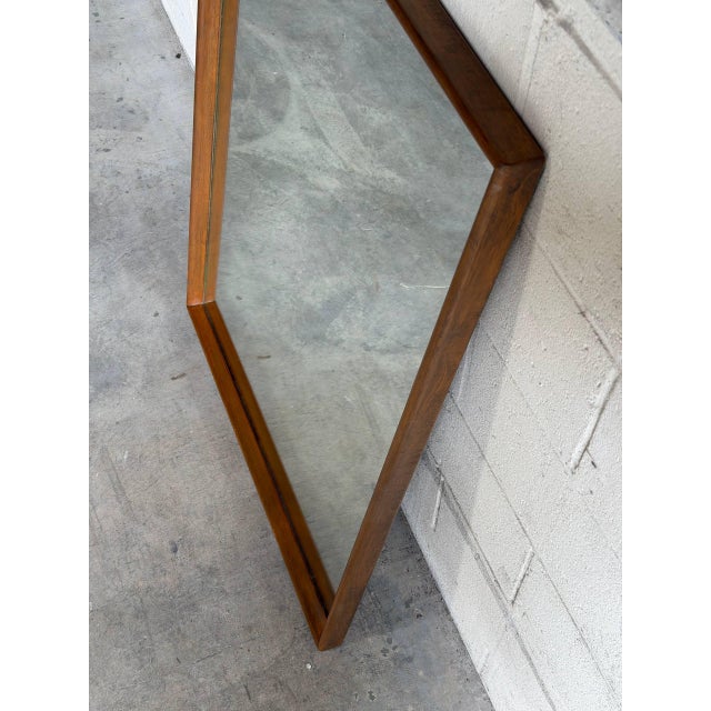 Mid 20th Century Mid Century Modern Maple Mirror in Style of Heywood Wakefield Large Frame For Sale - Image 5 of 10