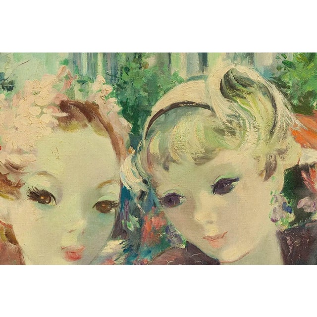 Post Impressionist Jeanette Deseglise, Parisian Beauties on the Boulevard, Post Impressionist French Painting For Sale - Image 3 of 5
