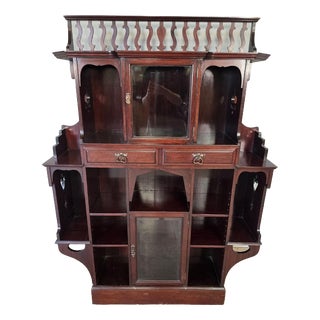 Antique Arts and Crafts Mahogany Bookcase For Sale