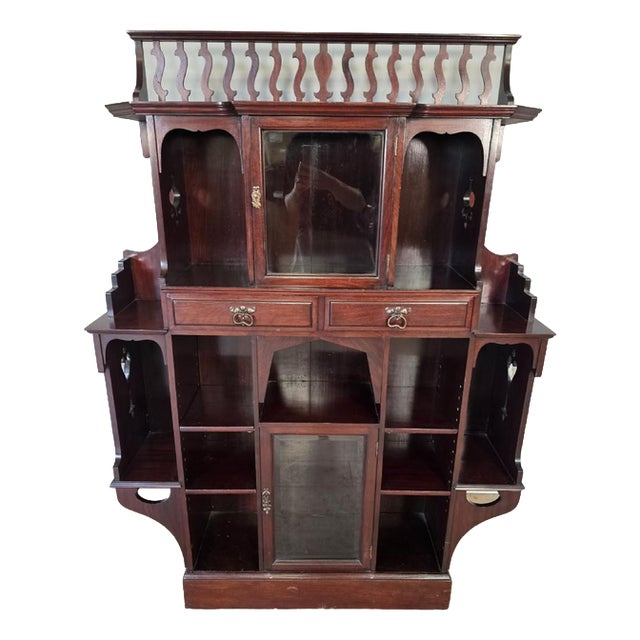 Antique Arts and Crafts Mahogany Bookcase For Sale