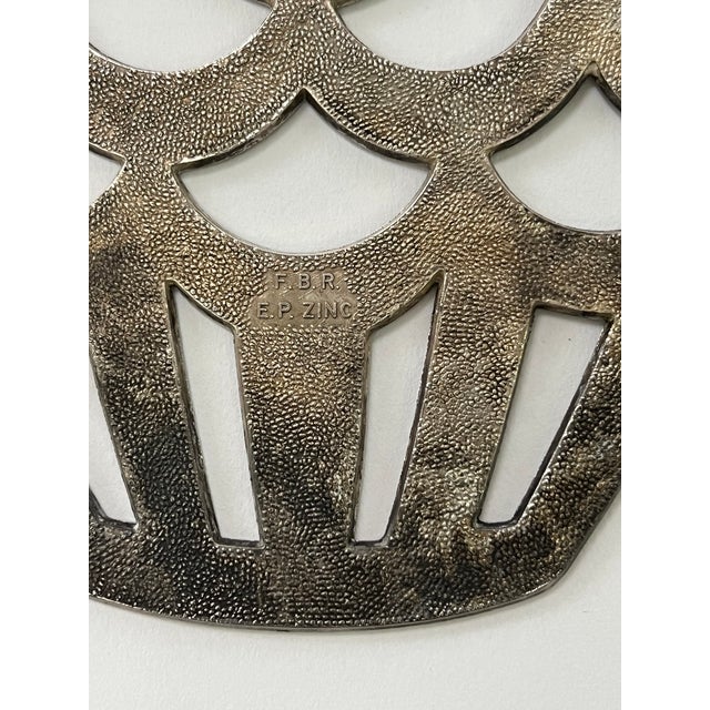 Mid Century Silverplate Owl Trivet For Sale In Rochester - Image 6 of 6
